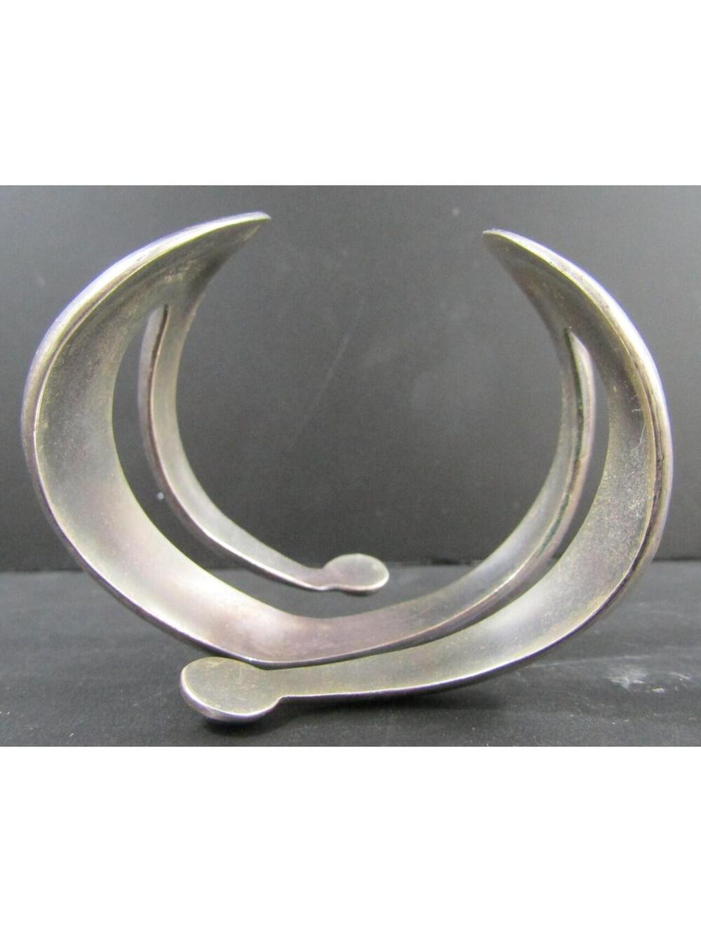 Taxco TH-17 63.4g Sterling Silver Swirl Bracelet - Picture 7 of 8